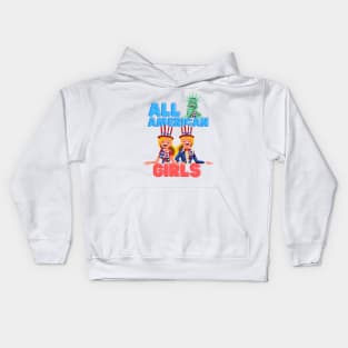 all american girls messy bun u Kids Hoodie